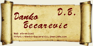 Danko Bećarević vizit kartica